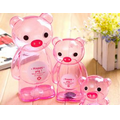 Plastic clear cartoon bear piggy bank saving box coin cash